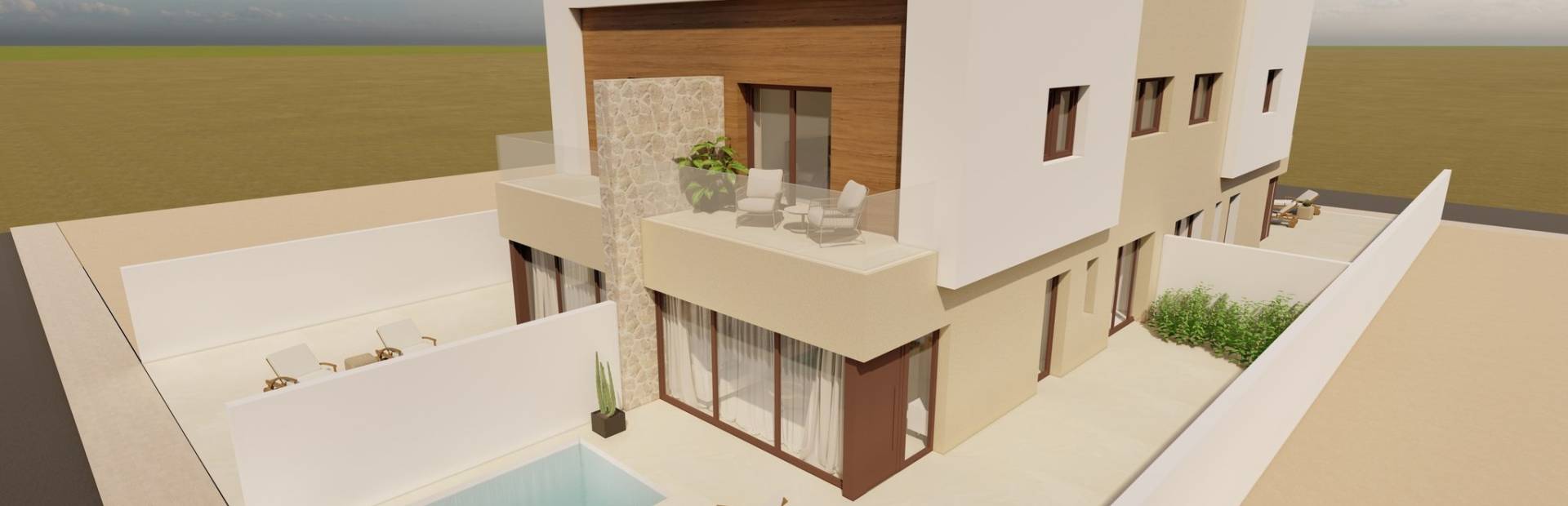 Twee-onder-een-kapwoningen in San Javier op 600 meter van de zee
