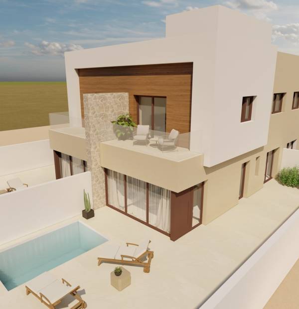 Twee-onder-een-kapwoningen in San Javier op 600 meter van de zee