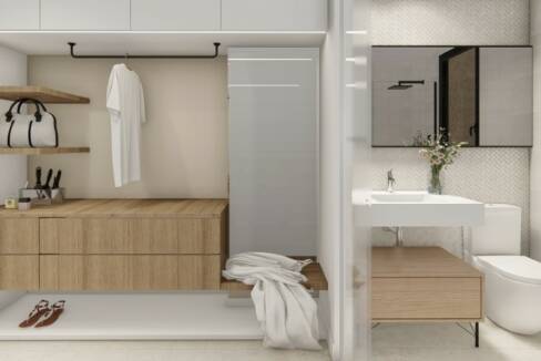 (18) - Paris VII - Dressing and bathroom of ground floor bedroom (Klein)